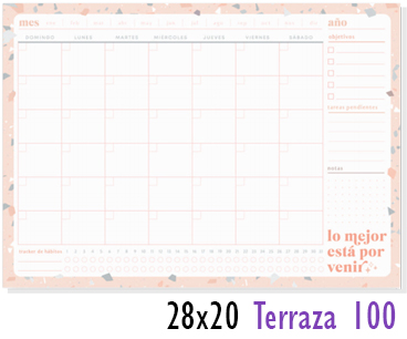 (15599) PLANIF.FW 28X20 TERRAZO C/IMAN - AGENDAS PERPETUAS - REPUESTOS/CALENDARIO