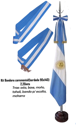(18021) BANDERA CEREM.90X140 KIT MASTIL - BANDERAS - BANDERAS