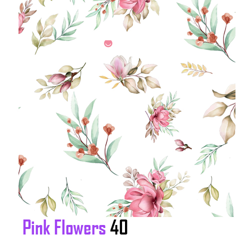 (1827**PF) BOBINA 40X100 FANP.PINK FLOWERS - BOLSAS/PAPELES/MOOS - BOBINAS