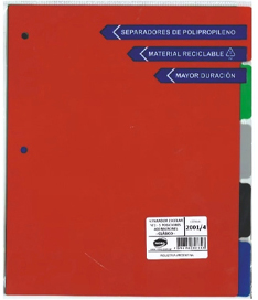 (62114C) SEPARADOR N3 R 5POS.2001/4 CLA - CARPETAS - SEPARADORES ESCOLARES/A4