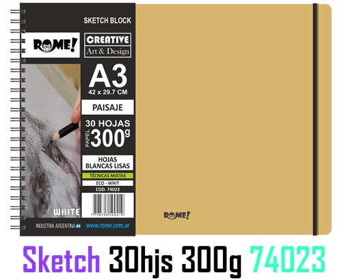 (107053) BLOCK R A3 300G 30H SKETCH 74023 AP - LINEA ARTISTICA - VARIOS ARTISTICA