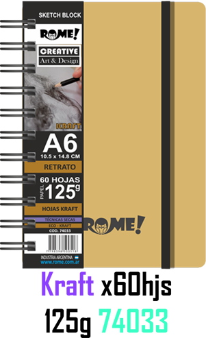 (107054) BLOCK R A6 125G 60H KRAFT 74033 - LINEA ARTISTICA - VARIOS ARTISTICA