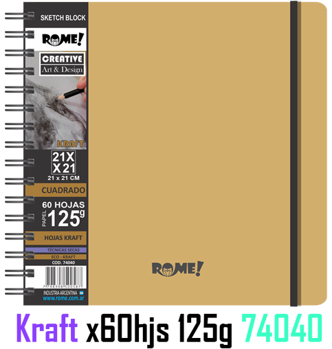 (107058) BLOCK R 21X21 125G 60H KRAFT 74040 - LINEA ARTISTICA - VARIOS ARTISTICA