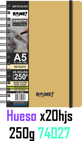 (107064) BLOCK R A5 250G 20H HUESO 74027 - LINEA ARTISTICA - VARIOS ARTISTICA