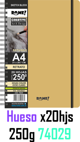 (107067) BLOCK R A4 250G 20H HUESO 74029 - LINEA ARTISTICA - VARIOS ARTISTICA