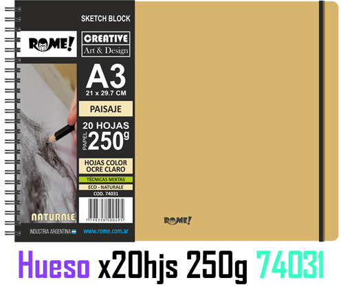 (107578) BLOCK R A3 250G 20H HUESO 74031 AP - LINEA ARTISTICA - VARIOS ARTISTICA