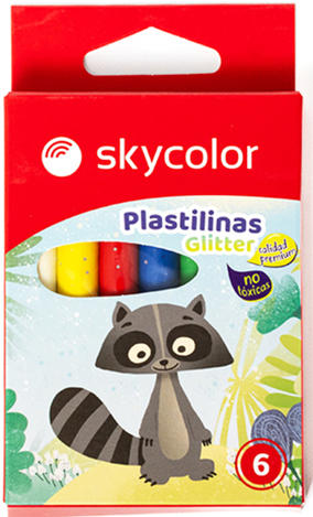 (155150) PLASTILINA SKY X6 GLITTER - LINEA ARTISTICA - PLASTILINAS Y MASAS