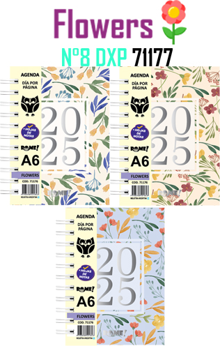 (16064F) AGENDA R N8 FLOWERS 71177 DXP - AGENDAS - AGENDAS