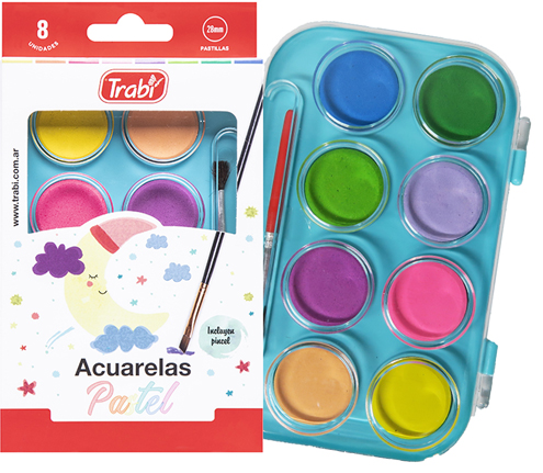 (165259) ACUARELA TRABI PASTEL EST.X8 - LINEA ARTISTICA - ACUARELAS