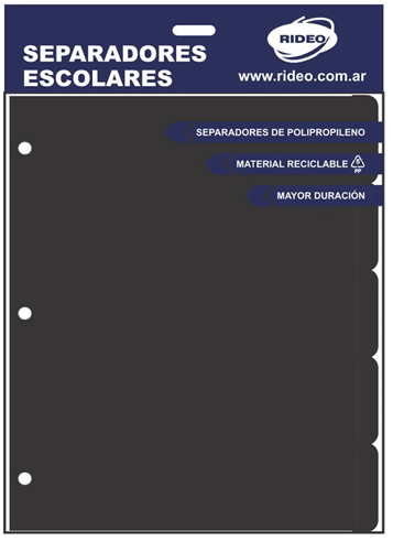 (62114B) SEPARADOR N3 R 5POS.2001/12 BLACK - CARPETAS - SEPARADORES ESCOLARES/A4