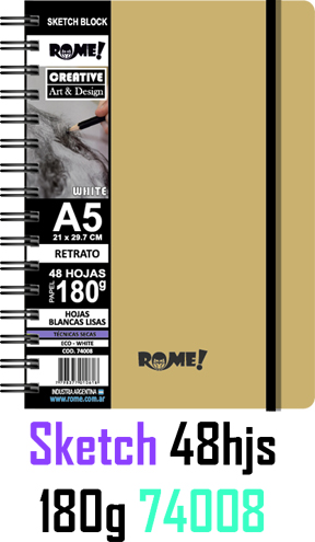 (93093) BLOCK R A5 180G 48H SKETCH 74008 - LINEA ARTISTICA - VARIOS ARTISTICA