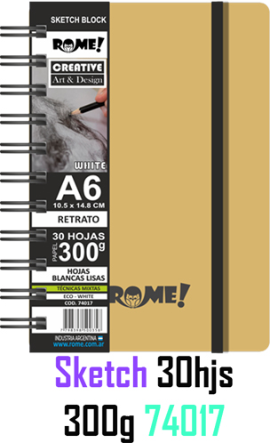 (93099) BLOCK R A6 300G 30H SKETCH 74017 - LINEA ARTISTICA - VARIOS ARTISTICA